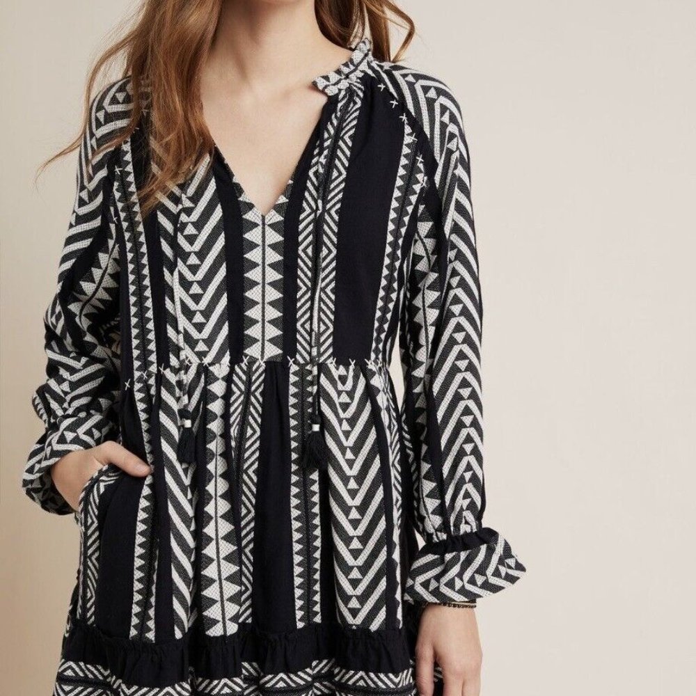 LEAVING POSHMARK Anthropologie Dominique Tunic Dress Sz M Maeve Tribal Print